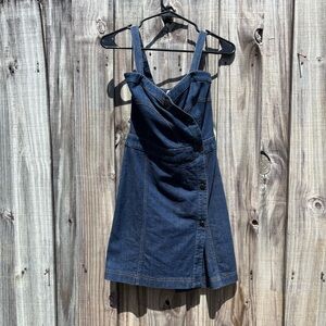 NWOT See By Chloe Mini Denim Dress 2 Dark Blue Button Up